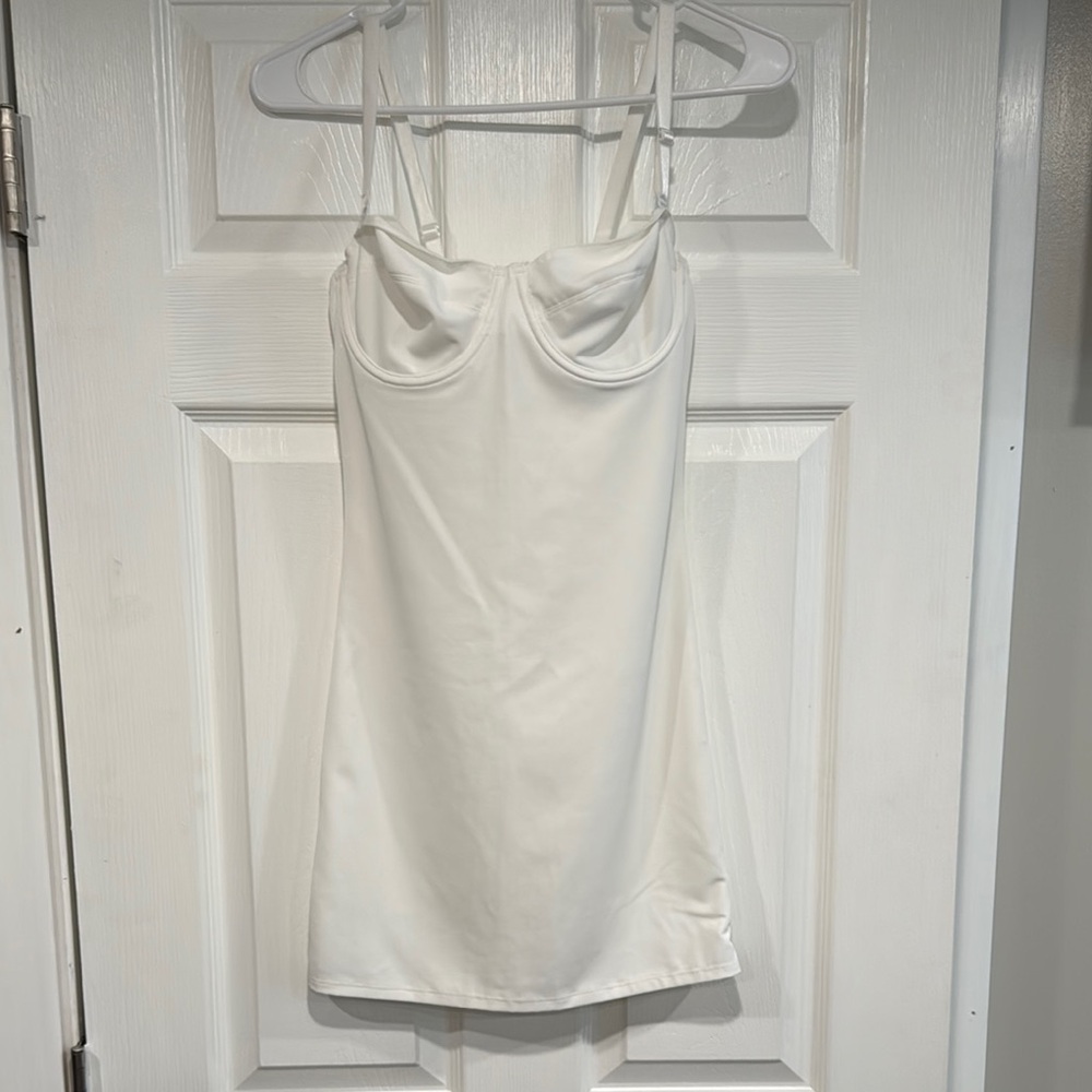 NANCY GANZ Women’s Ivory Nylon Bodyslimmer Slip Dress Size 34B